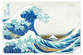 Muursticker  De grote golf van Kanagawa IV - Katsushika Hokusai
