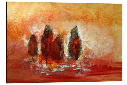 Aluminium print red Landscape