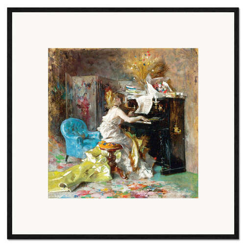Framed art print Woman At a Piano