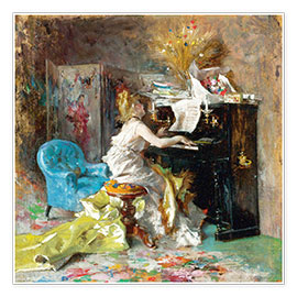 Wandbild Frau an einem Klavier - Giovanni Boldini