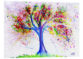 Tableau en PVC Arbre de vie en aquarelle