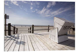 Quadro em plexi-alumínio Beach chair holiday on the North Sea coast