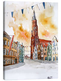 Canvas print Landshut Dreifaltigkeitsplatz Landshuter Hochzeit