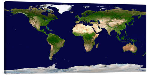 Canvas print Topographic world map