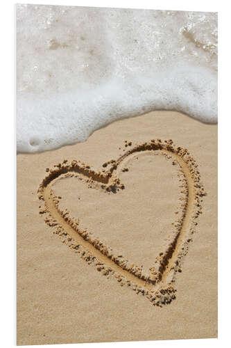 Stampa su PVC Heart drawn in sand