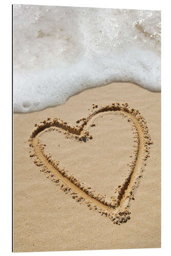 Gallery print Heart drawn in sand