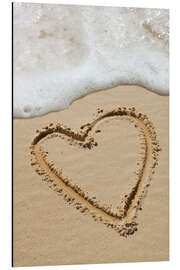 Magnettafel Herz in Sand gemalt