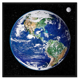 Gerahmter Kunstdruck Erde aus dem All