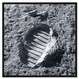 Gerahmter Kunstdruck Fussabdruck auf dem Mond