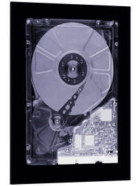 Quadro em alumínio Computer hard disk, simulated X-ray