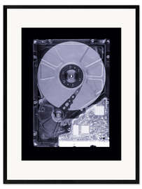 Innrammet kunsttrykk Computer hard disk, simulated X-ray