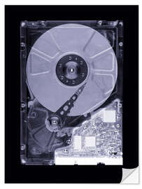 Selvklebende plakat Computer hard disk, simulated X-ray