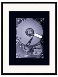 Impression artistique encadrée Disque dur d'ordinateur, rayons X