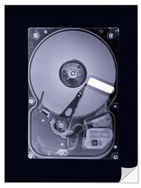 Selvklebende plakat Computer hard disk, simulated X-ray