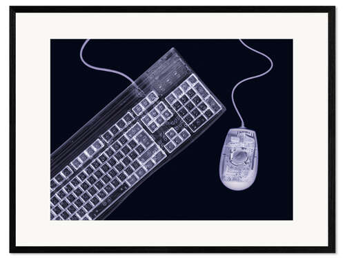 Gerahmter Kunstdruck Maus und Tastatur, X-ray