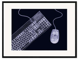 Innrammet kunsttrykk Keyboard and mouse, simulated X-ray