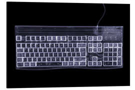 Quadro em alumínio Computer keyboard, simulated X-ray