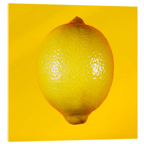 Acrylic print Lemon against yellow background