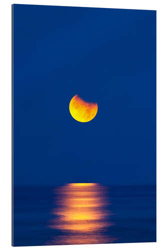 Tableau en plexi-alu Partially eclipsed setting moon