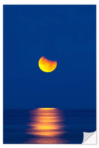 Wall sticker Partially eclipsed setting moon