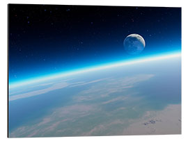 Quadro em alumínio Crescent Moon from Earth orbit