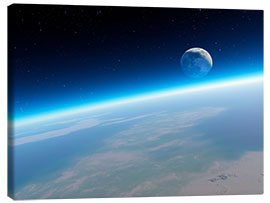 Canvas print Crescent Moon from Earth orbit