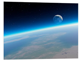 Foam board print Crescent Moon from Earth orbit