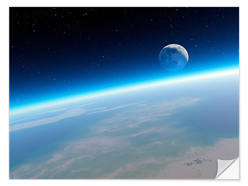 Wall sticker Crescent Moon from Earth orbit