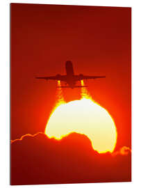 Gallery print Boeing 737 taking off at sunset