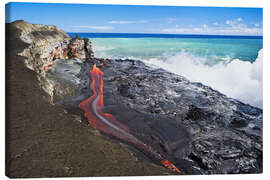 Obraz na płótnie  Lava flowing into ocean, Hawaii - David Nunuk