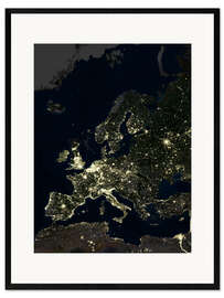 Stampa artistica con cornice Europe at night