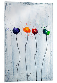 Akrylglastavla Fyra blommor II - Yannick Leniger
