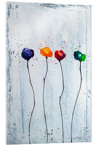 Acrylic print Four flowers