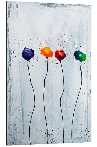 Aluminium print Four flowers