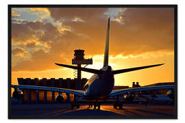 Gerahmter Kunstdruck Airbus am Frankfurter Flughafen