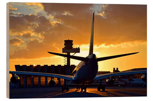 Holzbild Airbus am Frankfurter Flughafen