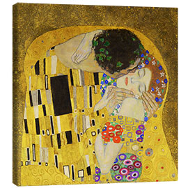 Stampa su tela  Il bacio (dettaglio) II - Gustav Klimt