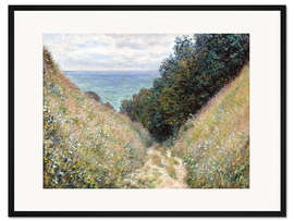 Gerahmter Kunstdruck Straße bei La Cavée, Pourville