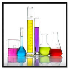 Gerahmter Kunstdruck Laborgläser