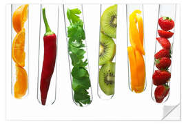 Wall sticker Fruit and vegetables in test tubes