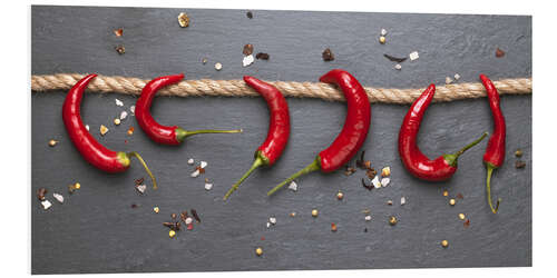 Foam board print red hot chilli peppers with spice