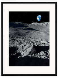 Gerahmter Kunstdruck Erde aus Mondperspektive