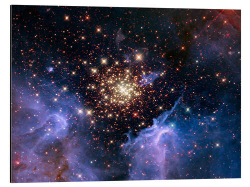 Tableau en aluminium Amas ouvert NGC 3603, image Hubble