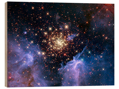 Wood print Open star cluster NGC 3603, HST image