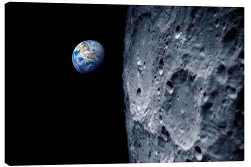 Canvas print Earth from lunar orbit