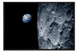 Gerahmter Kunstdruck Erde vom Mond aus gesehen