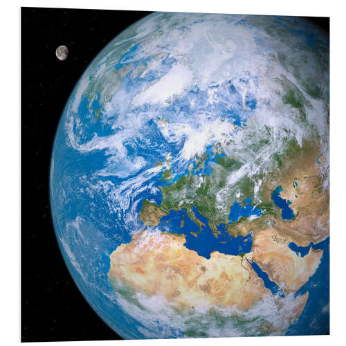 Foam board print Earth and the Moon from space