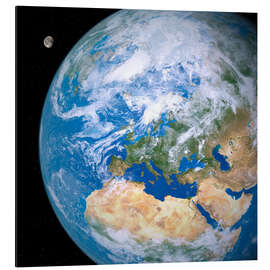 Magnettafel Erde und Mond aus dem Weltall