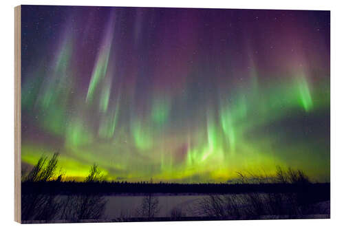 Wood print Aurora borealis, Finland