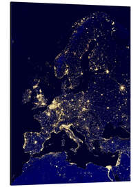 Magnettafel Europa bei Nacht
